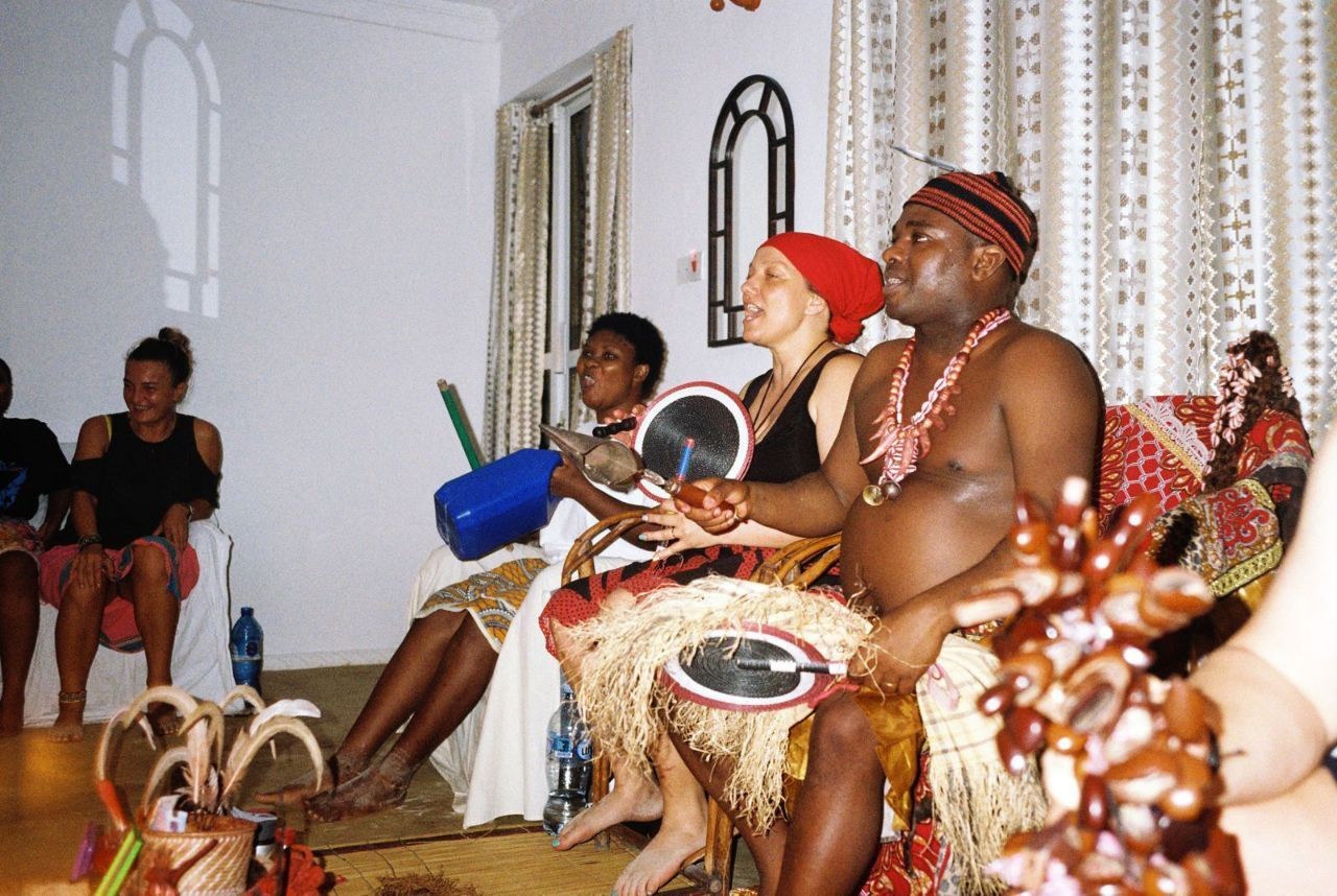 A traditional Bwiti ceremony featuring the sacred Iboga root, a powerful tool for healing, self-discovery, and spiritual transformation. Experience the ancient wisdom and transformative power of the Bwiti tradition, rooted in the Gabonese jungle